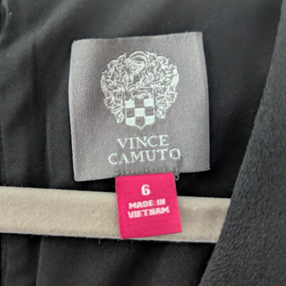 Vince Camuto Tie Waist Crepe Jumpsuit - Size 6 - Black - Picture 3 of 4
